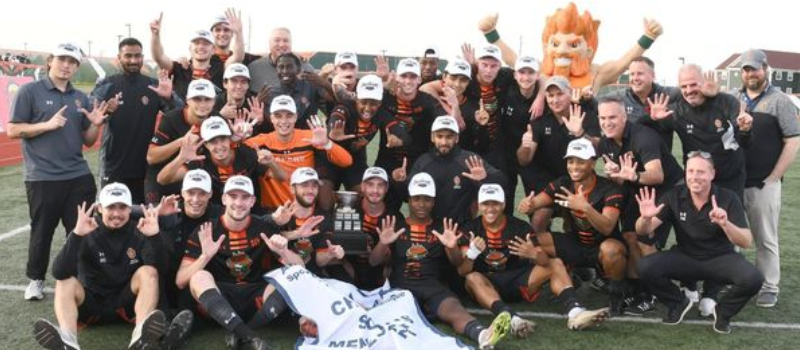 Iain joins in the celebrations as the Cape Breton University Men's Program lift their sixth successive Atlantic Canada USports Championship this summer.